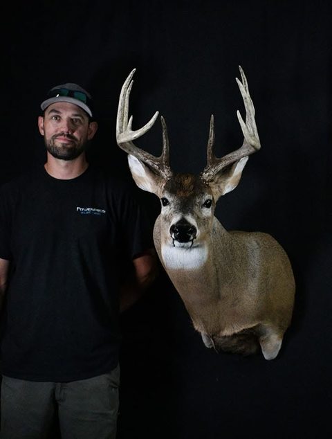 Customer with their finished mount from Jason's Taxidermy