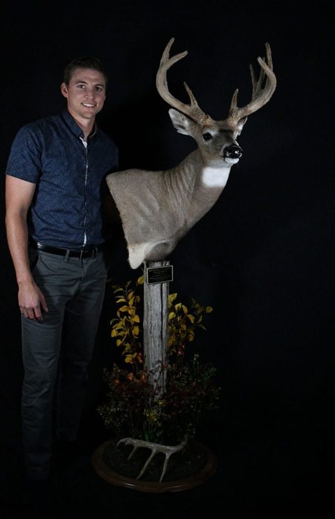 Customer with their finished mount from Jason's Taxidermy