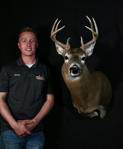 Customer with their finished mount from Jason's Taxidermy