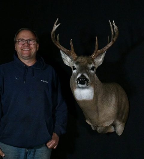 Customer with their finished mount from Jason's Taxidermy