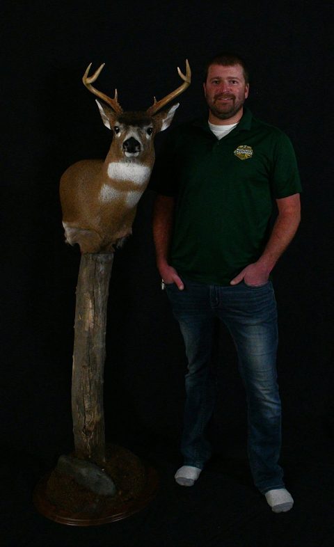 Customer with their finished mount from Jason's Taxidermy