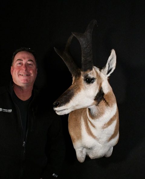 Customer with their finished mount from Jason's Taxidermy