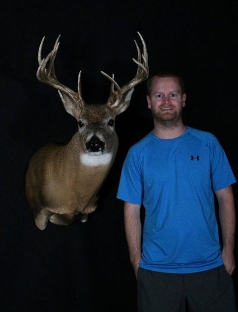 Customer with their finished mount from Jason's Taxidermy