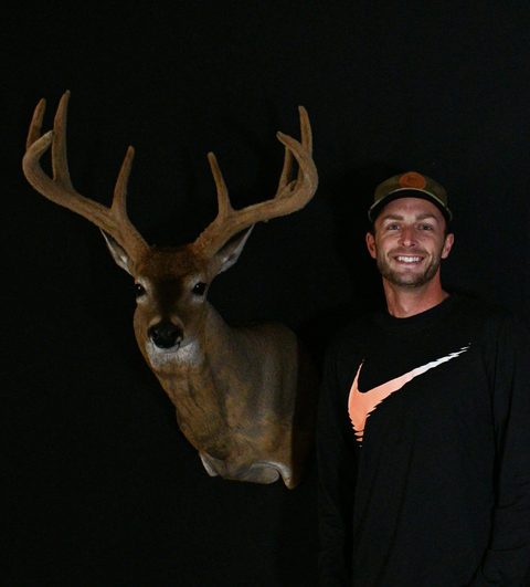 Customer with their finished mount from Jason's Taxidermy