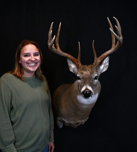 Customer with their finished mount from Jason's Taxidermy