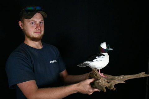Customer with their finished mount from Jason's Taxidermy