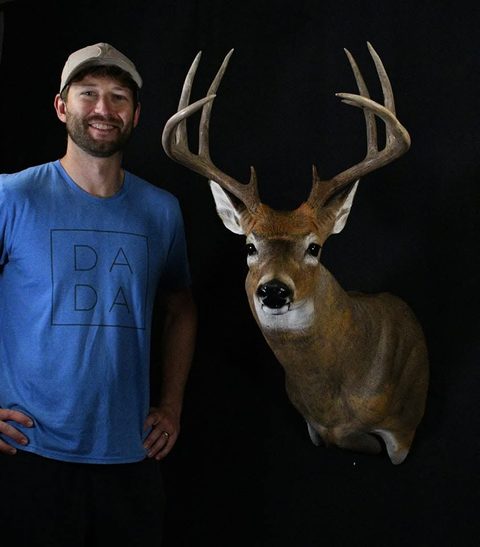 Customer with their finished mount from Jason's Taxidermy