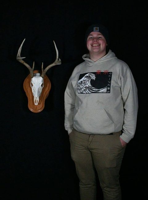 Customer with their finished mount from Jason's Taxidermy