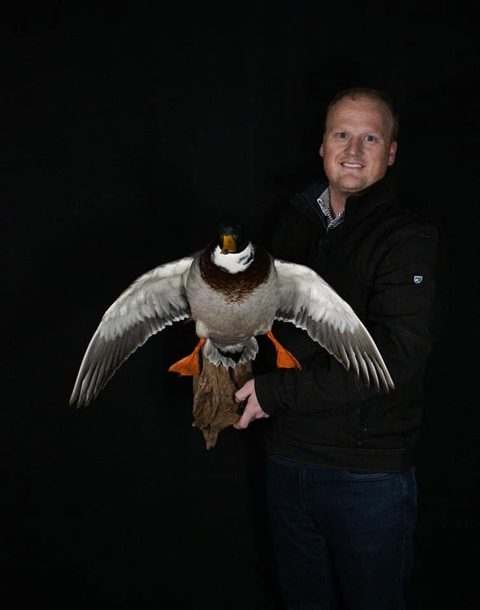 Customer with their finished mount from Jason's Taxidermy