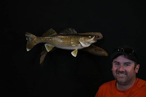 Customer with their finished mount from Jason's Taxidermy