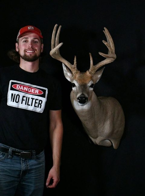 Customer with their finished mount from Jason's Taxidermy