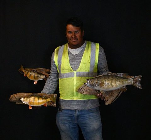 Customer with their finished mount from Jason's Taxidermy