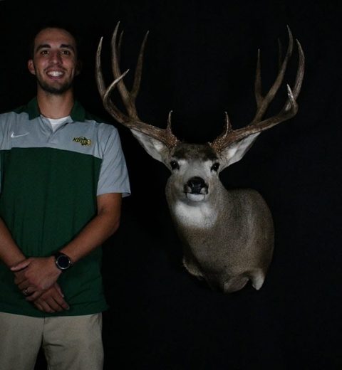 Customer with their finished mount from Jason's Taxidermy