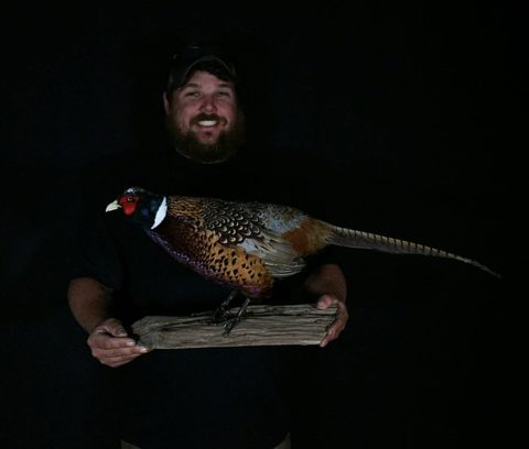 Customer with their finished mount from Jason's Taxidermy