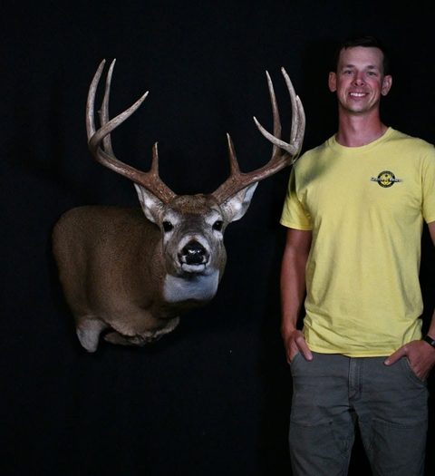 Customer with their finished mount from Jason's Taxidermy