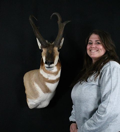 Customer with their finished mount from Jason's Taxidermy