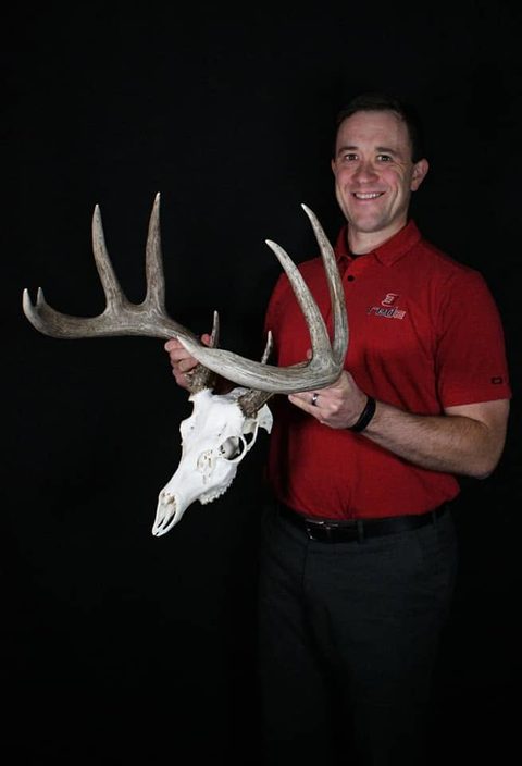 Customer with their finished mount from Jason's Taxidermy