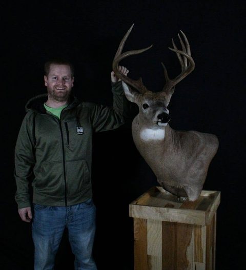 Customer with their finished mount from Jason's Taxidermy