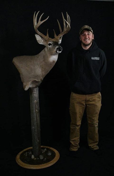 Customer with their finished mount from Jason's Taxidermy