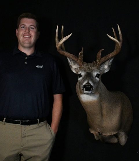 Customer with their finished mount from Jason's Taxidermy