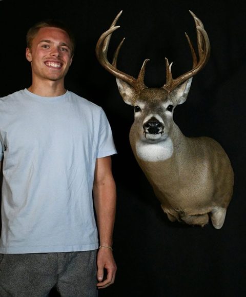 Customer with their finished mount from Jason's Taxidermy