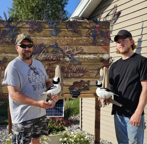 Customer with their finished mount from Jason's Taxidermy