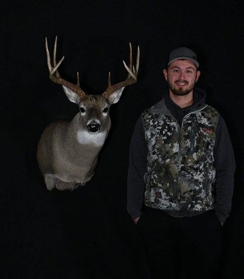 Customer with their finished mount from Jason's Taxidermy