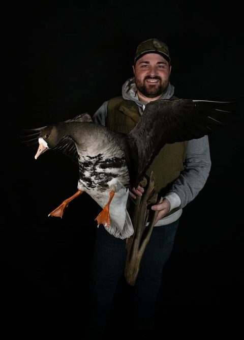 Customer with their finished mount from Jason's Taxidermy