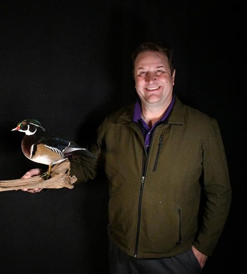 Customer with their finished mount from Jason's Taxidermy