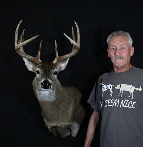 Customer with their finished mount from Jason's Taxidermy