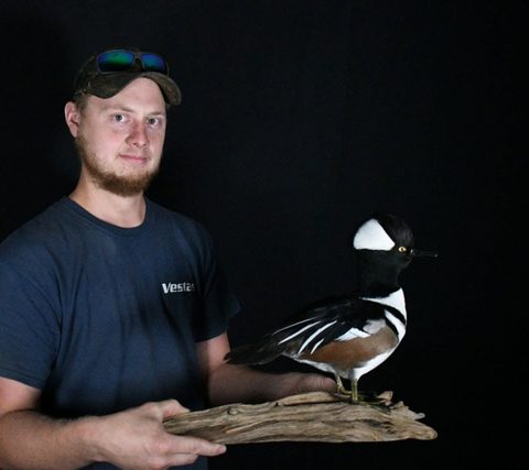 Customer with their finished mount from Jason's Taxidermy