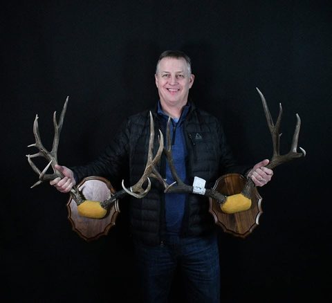 Customer with their finished mount from Jason's Taxidermy