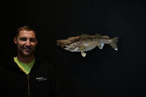 Customer with their finished mount from Jason's Taxidermy