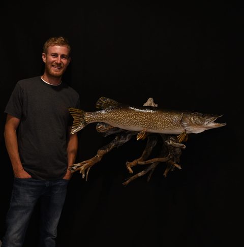 Customer with their finished mount from Jason's Taxidermy