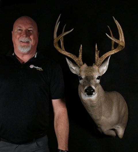 Customer with their finished mount from Jason's Taxidermy