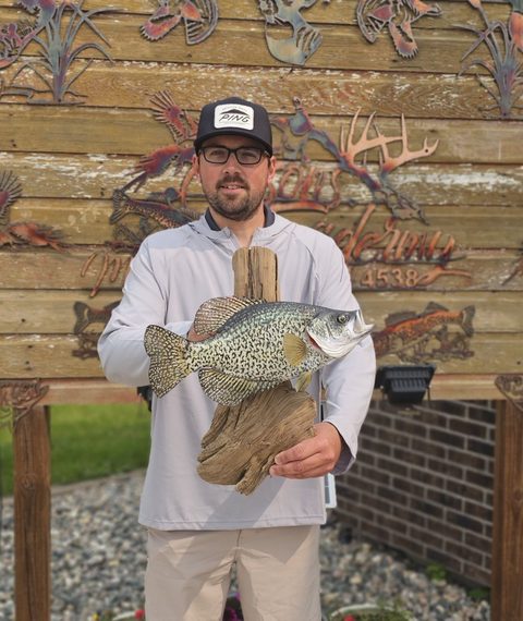 Customer with their finished mount from Jason's Taxidermy
