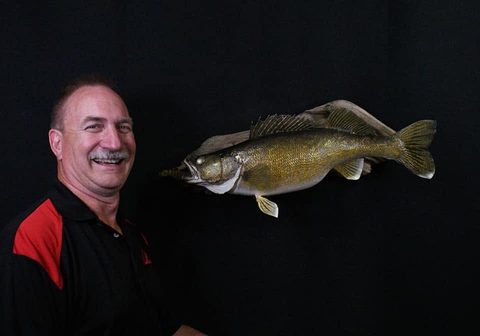 Customer with their finished mount from Jason's Taxidermy