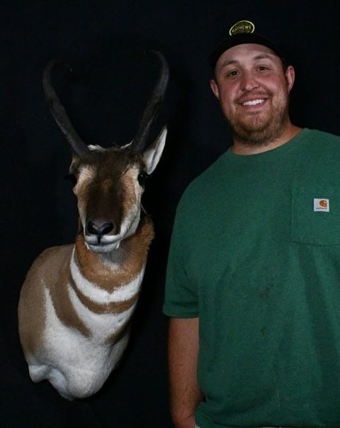 Customer with their finished mount from Jason's Taxidermy