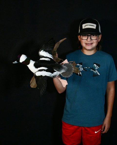 Customer with their finished mount from Jason's Taxidermy