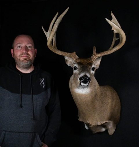 Customer with their finished mount from Jason's Taxidermy