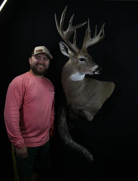 Customer with their finished mount from Jason's Taxidermy