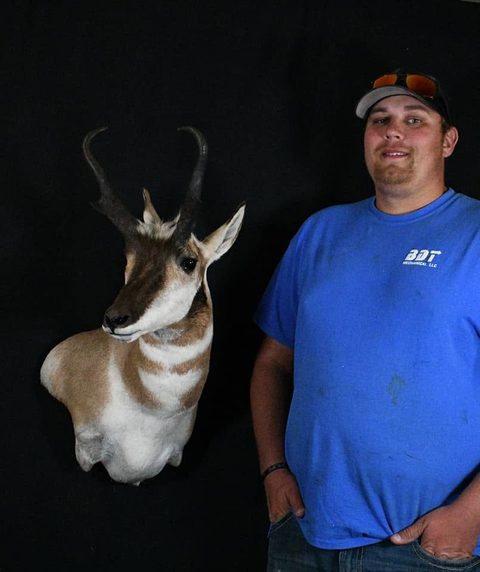 Customer with their finished mount from Jason's Taxidermy